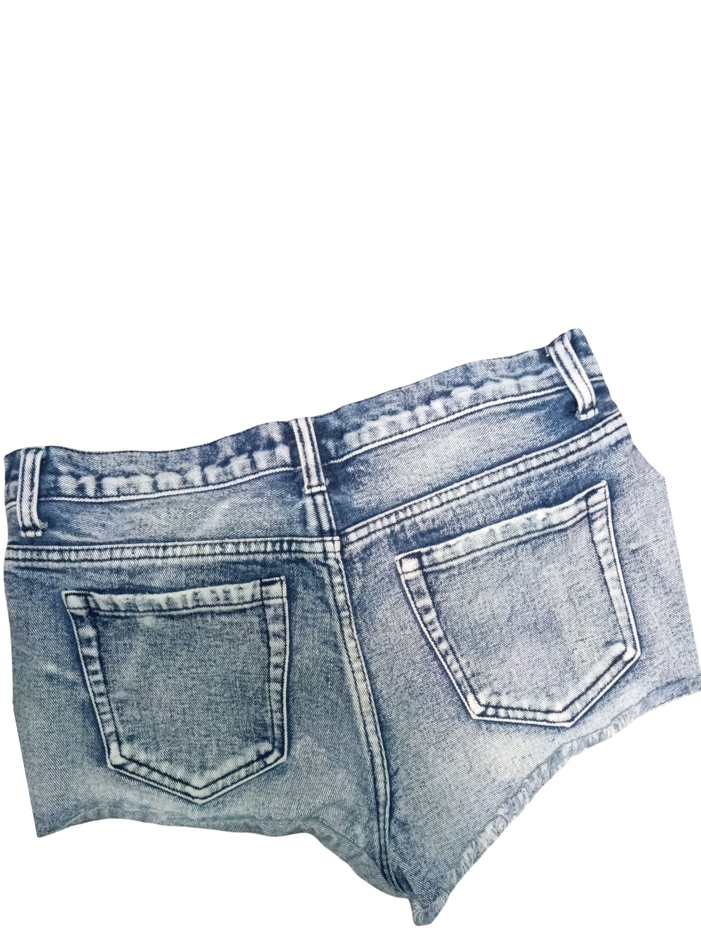 Forever 21 Light Blue Distressed High-Rise Denim Shorts - Picture 3 of 3